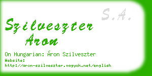 szilveszter aron business card